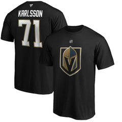 NHL Black William Karlsson Vegas Golden Knights Fanatics Authentic Stack Player Name & Number T-Shirt