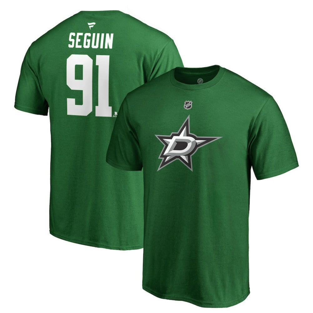 NHL Kelly Green Tyler Seguin Dallas Stars Fanatics Authentic Stack Player Name & Number T-Shirt