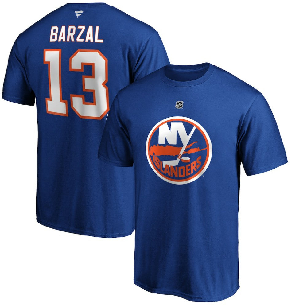 NHL Royal Mathew Barzal New York Islanders Fanatics Authentic Stack Player Name & Number T-Shirt
