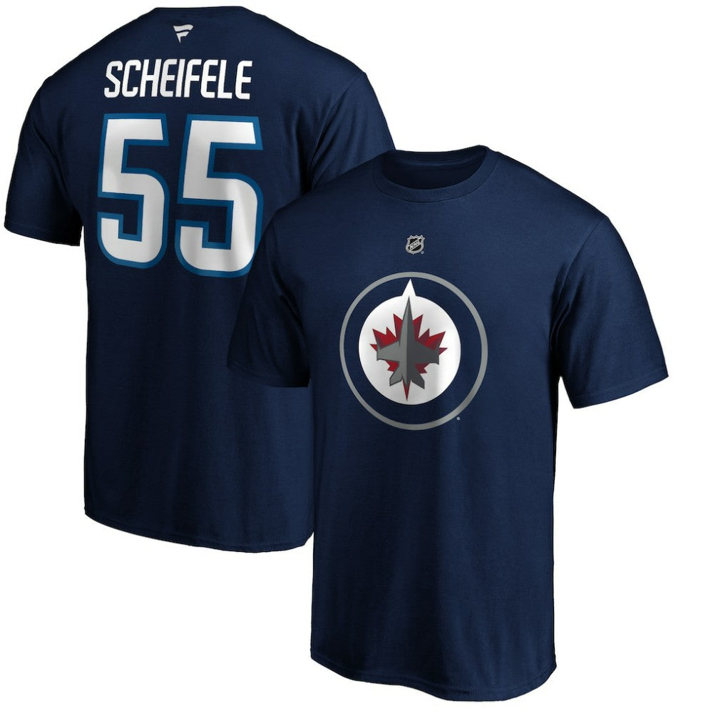 NHL Navy Mark Scheifele Winnipeg Jets Fanatics Authentic Stack Name & Number Team T-Shirt