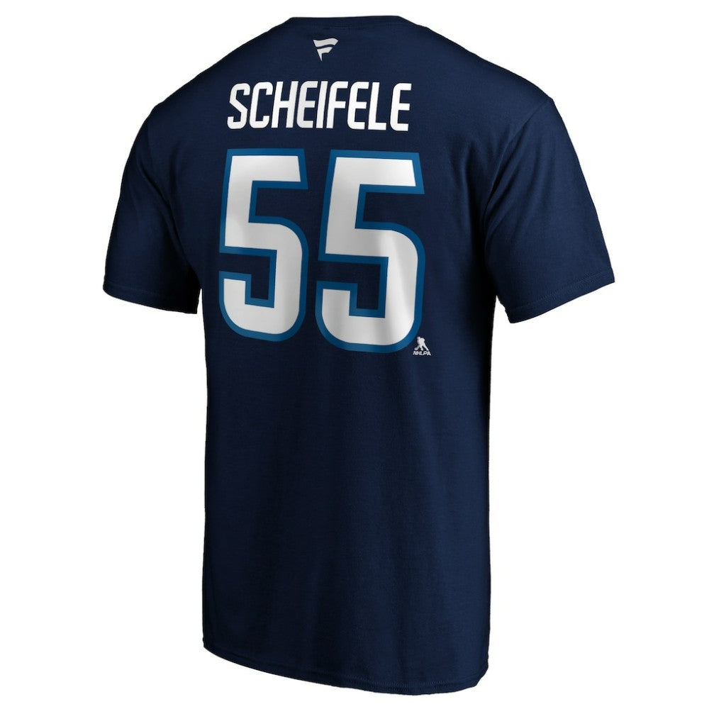 NHL Navy Mark Scheifele Winnipeg Jets Fanatics Authentic Stack Name & Number Team T-Shirt
