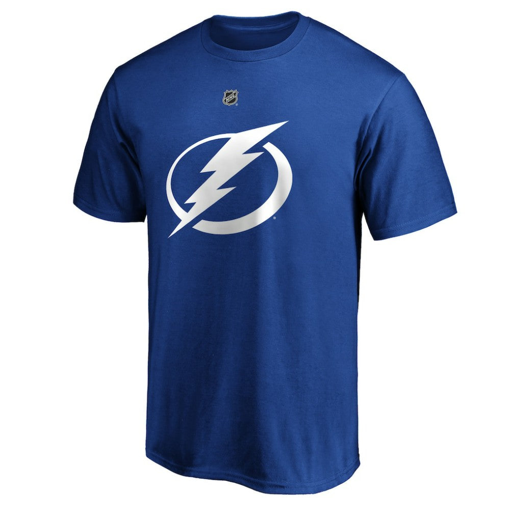 NHL Blue Nikita Kucherov Tampa Bay Lightning Fanatics Authentic Stack Player Name & Number T-Shirt