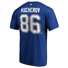 NHL Blue Nikita Kucherov Tampa Bay Lightning Fanatics Authentic Stack Player Name & Number T-Shirt