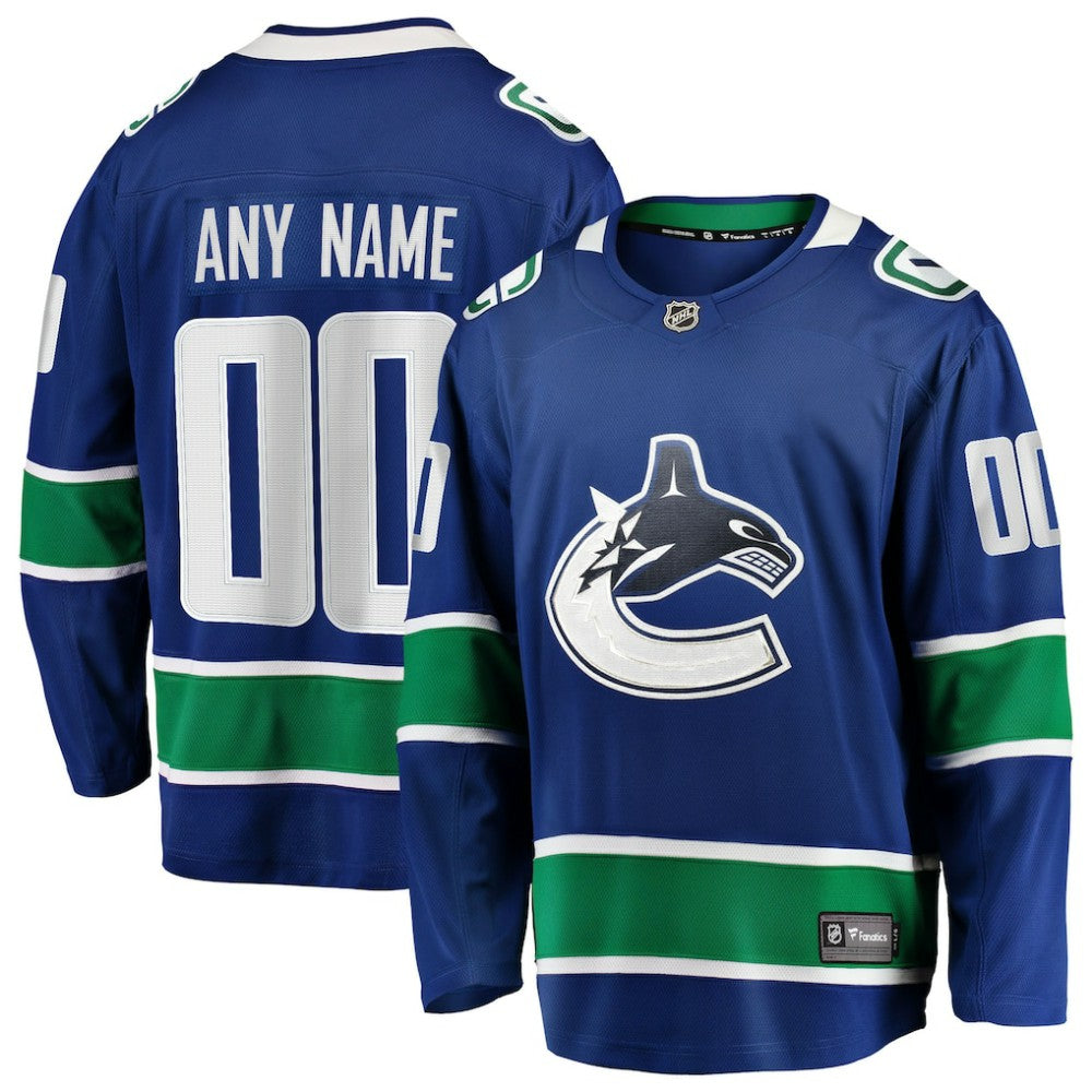 NHL Blue Vancouver Canucks Fanatics Home Team Breakaway Custom Jersey