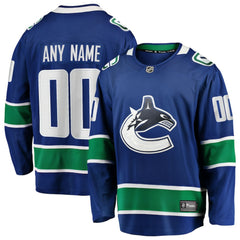 NHL Blue Vancouver Canucks Fanatics Home Team Breakaway Custom Jersey