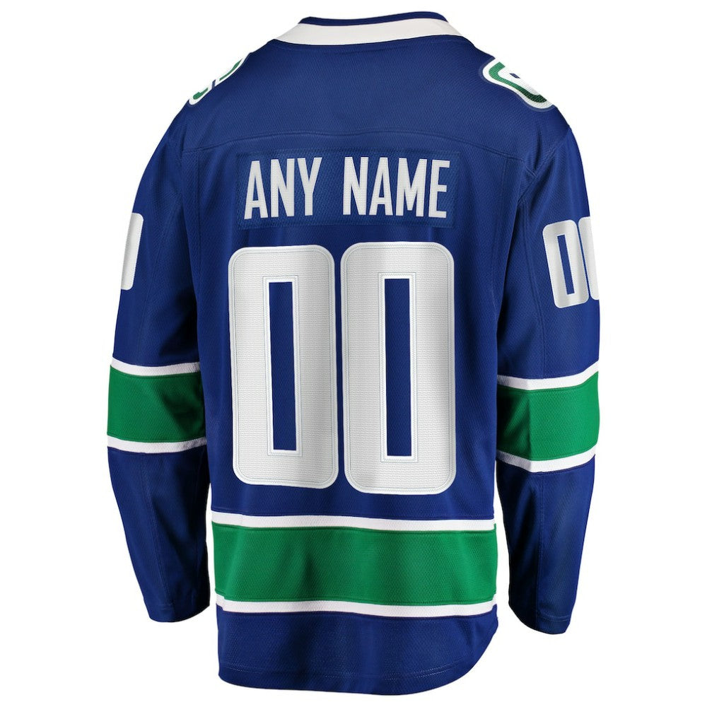 NHL Blue Vancouver Canucks Fanatics Home Team Breakaway Custom Jersey