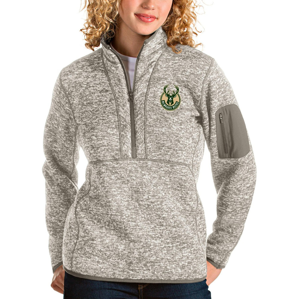 NBA Milwaukee Bucks Antigua Women's Fortune Quarter-Zip Pullover Jacket