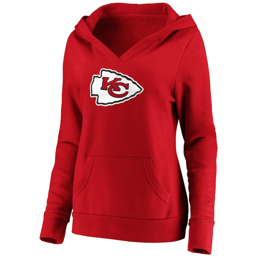Women's Primary Team Logo V-Neck Pullover Hoodie - Kansas City Chiefs