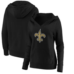Women's Primary Team Logo V-Neck Pullover Hoodie - New Orleans Saints
