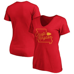 Women's Iconic Script State V-Neck T-Shirt - Kansas City Chiefs