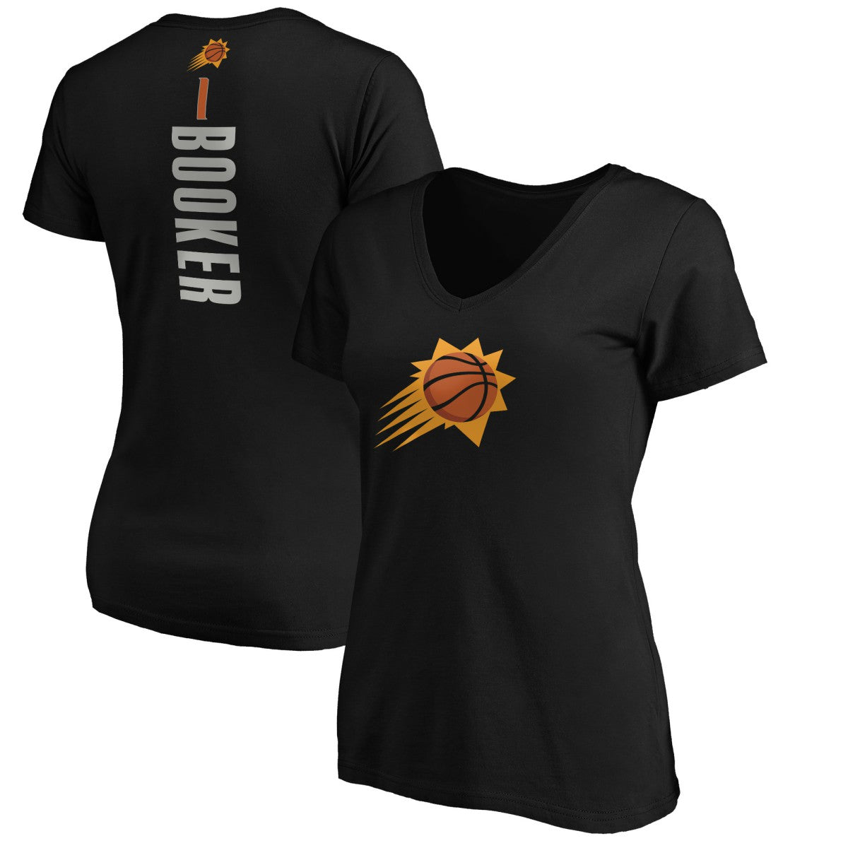 NBA Devin Booker Phoenix Suns Women's Playmaker Name & Number T-Shirt