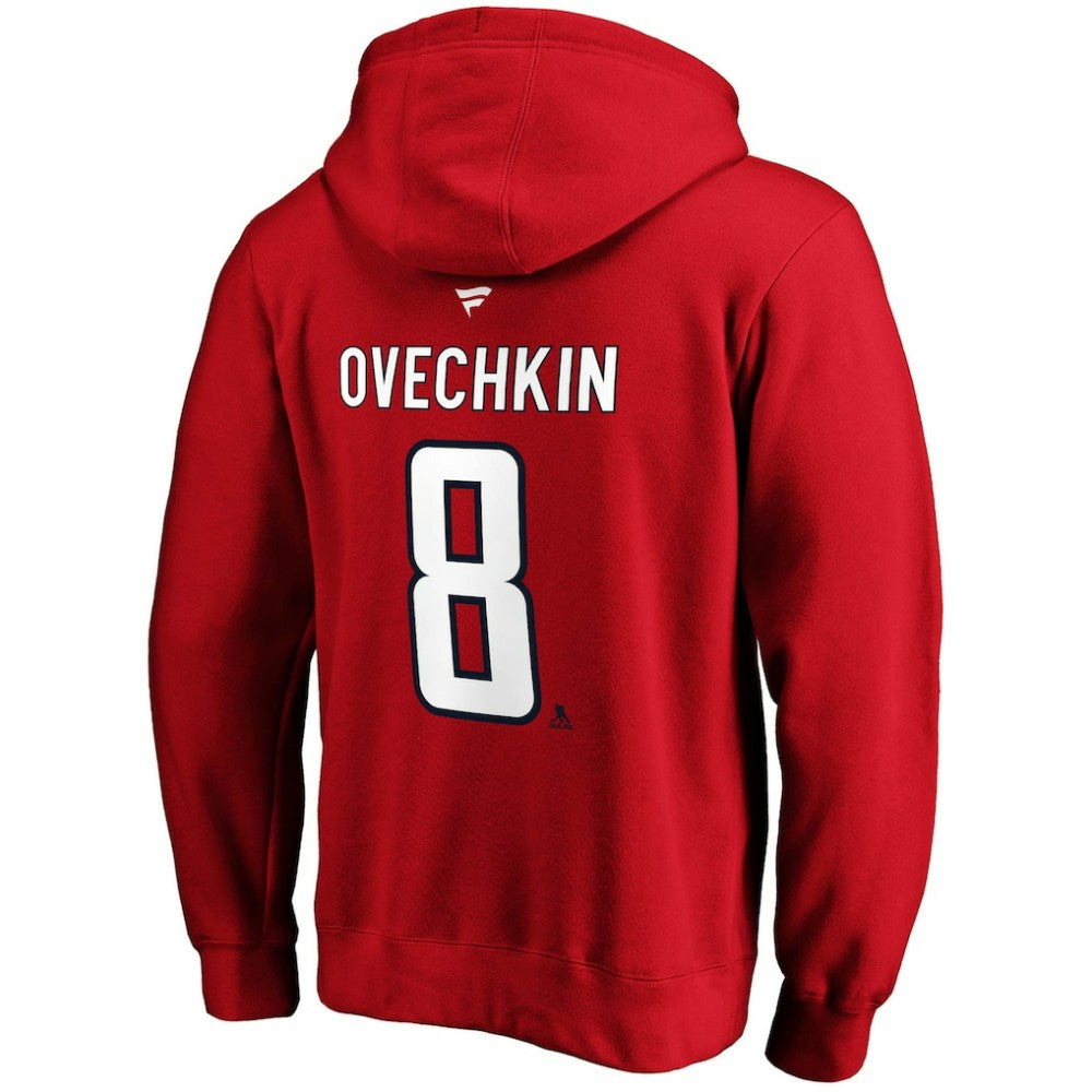 NHL Red Alexander Ovechkin Washington Capitals Fanatics Authentic Stack Player Name & Number Fitted Pullover Hoodie