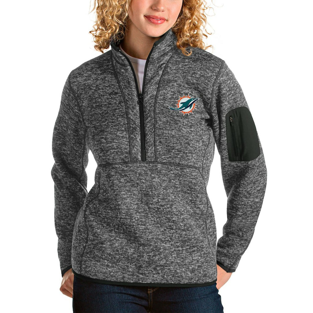 Antigua Women's Fortune Half-Zip Pullover Jacket - Miami Dolphins
