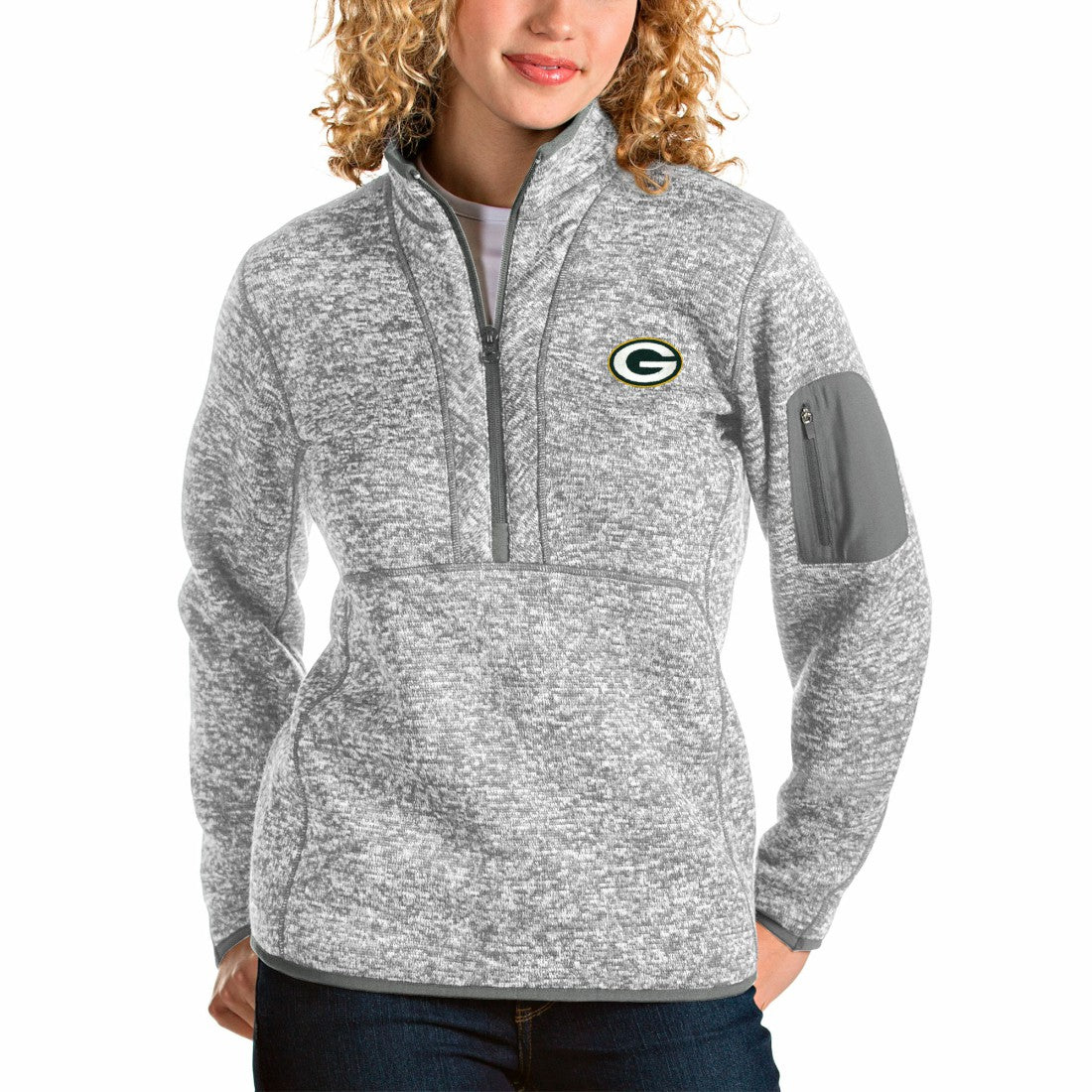 Antigua Women's Fortune Half-Zip Pullover Jacket - Green Bay Packers