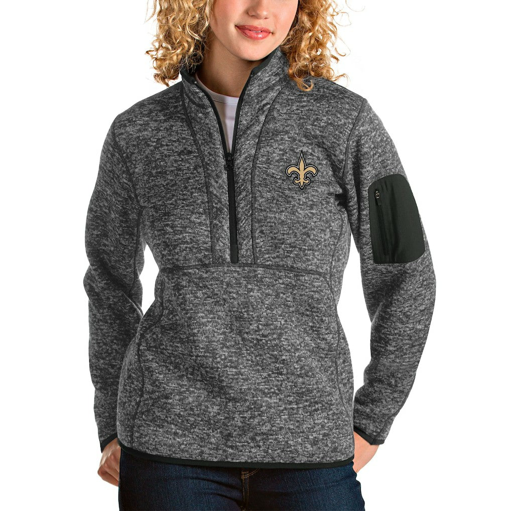 Antigua Women's Fortune Half-Zip Pullover Jacket - New Orleans Saints