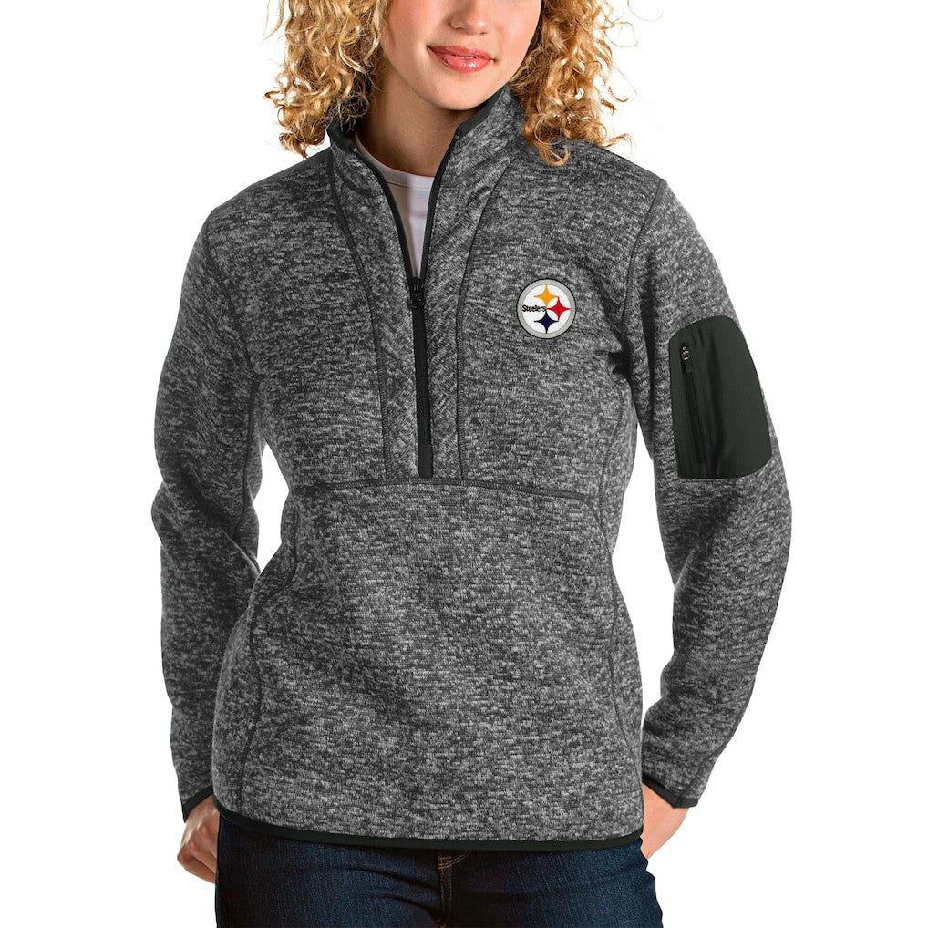 Antigua Women's Fortune Half-Zip Pullover Jacket - Pittsburgh Steelers