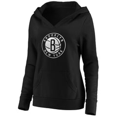 NBA Brooklyn Nets Women's Primary Logo V-Neck Pullover Hoodie