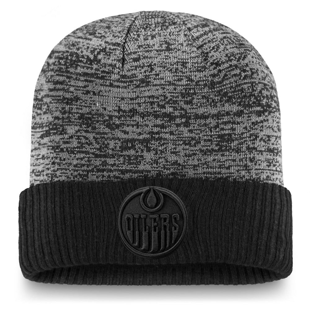 NHL Black Edmonton Oilers Fanatics Authentic Pro Travel & Training Cuffed Knit Hat