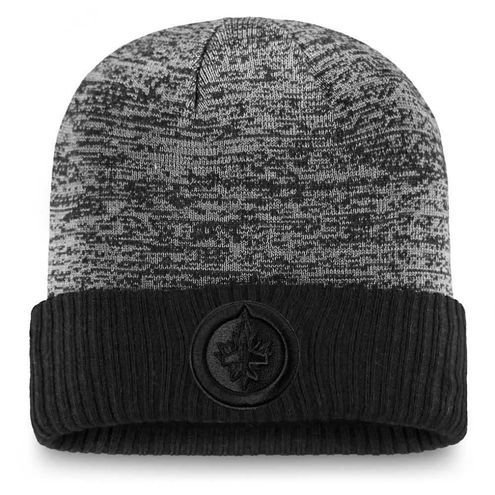 NHL Black Winnipeg Jets Fanatics Authentic Pro Travel & Training Cuffed Knit Hat