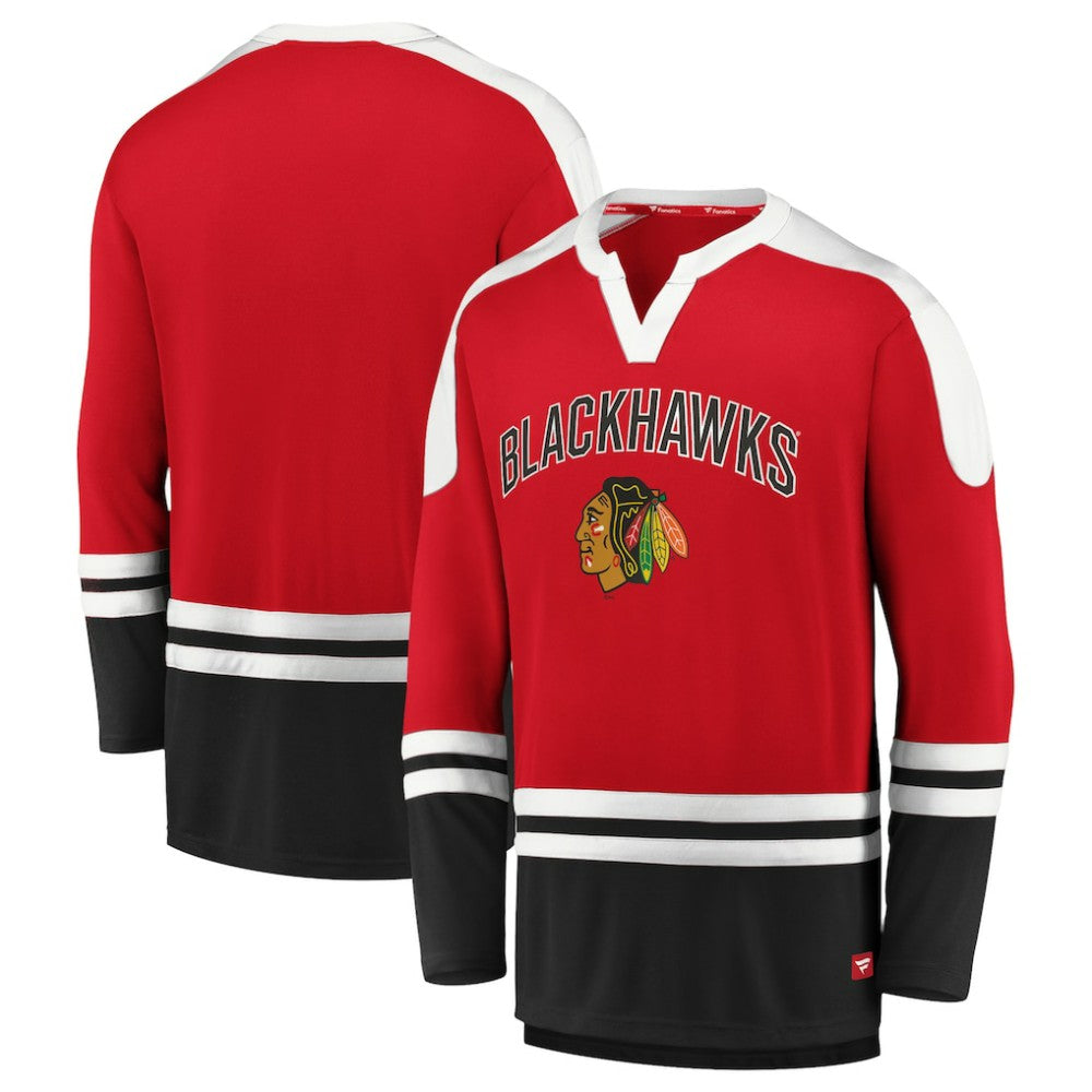 NHL Red/Black Chicago Blackhawks Fanatics Iconic Slapshot Long Sleeve T-Shirt