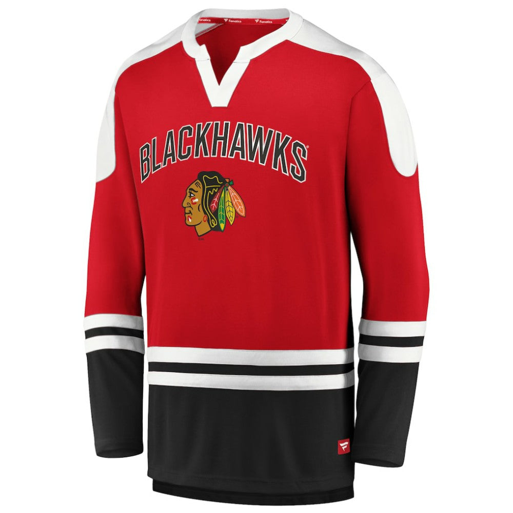 NHL Red/Black Chicago Blackhawks Fanatics Iconic Slapshot Long Sleeve T-Shirt
