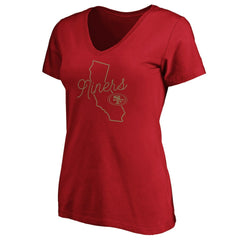 Women's Iconic Script State V-Neck T-Shirt - San Francisco 49ers