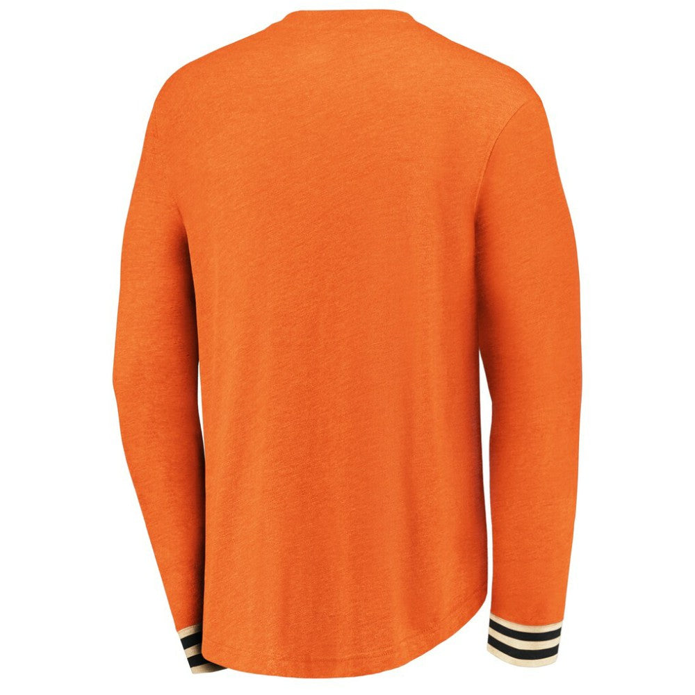 NHL Heathered Orange Philadelphia Flyers Fanatics True Classics Henley Long Sleeve T-Shirt
