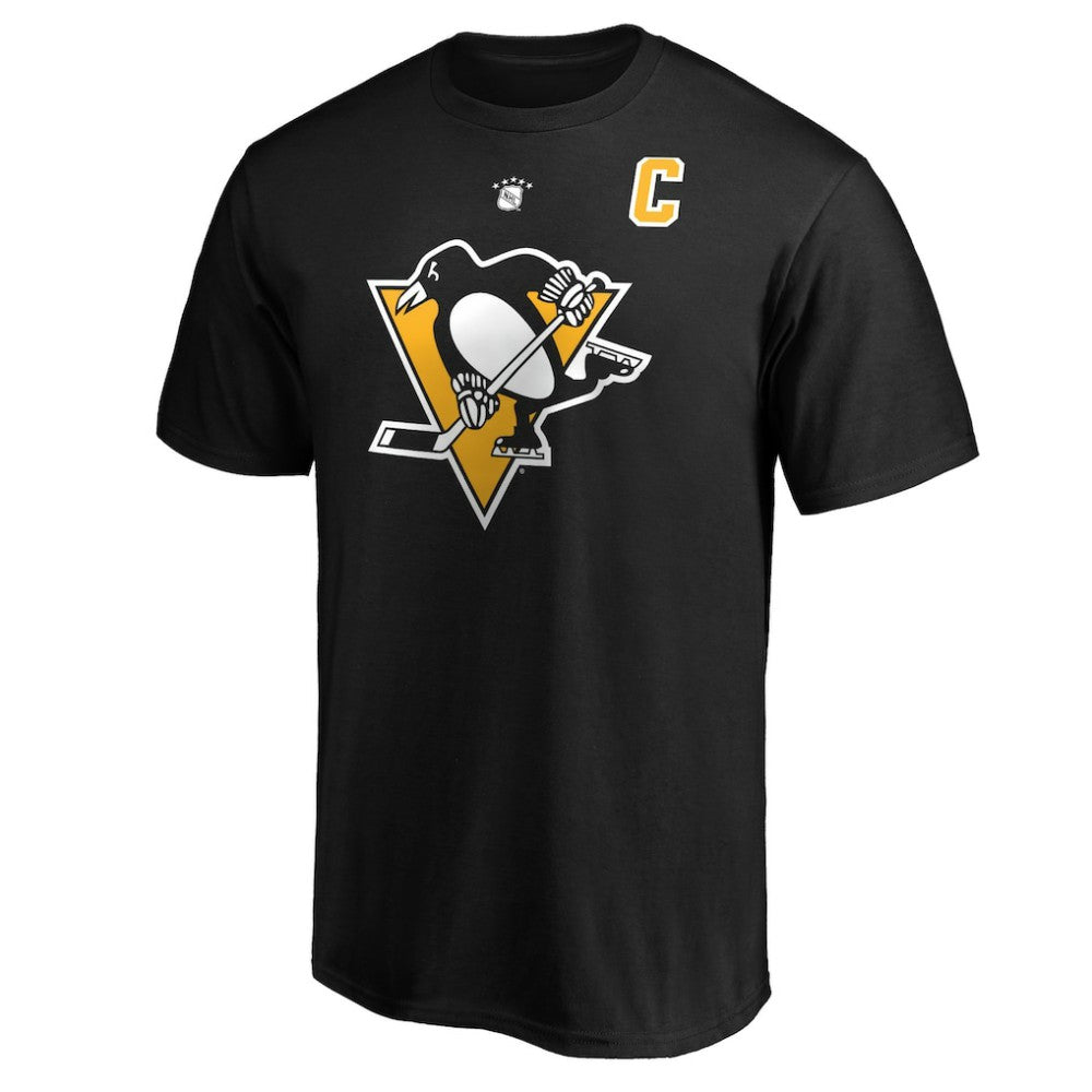 NHL Black Mario Lemieux Pittsburgh Penguins Fanatics Authentic Stack Retired Player Name & Number T-Shirt