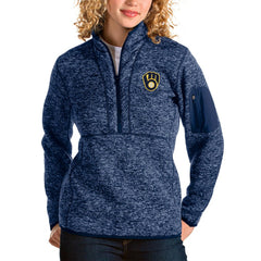 MLB Milwaukee Brewers Antigua Women's Fortune Half-Zip Pullover Jacket