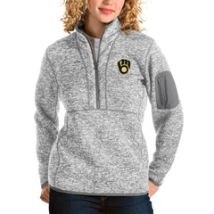 MLB Milwaukee Brewers Antigua Women's Fortune Half-Zip Pullover Jacket