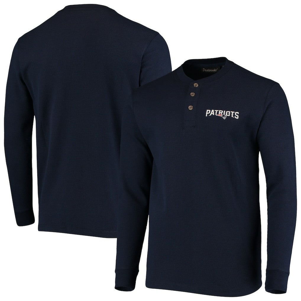 Dunbrooke Logo Maverick Thermal Henley Long Sleeve T-Shirt - New England Patriots