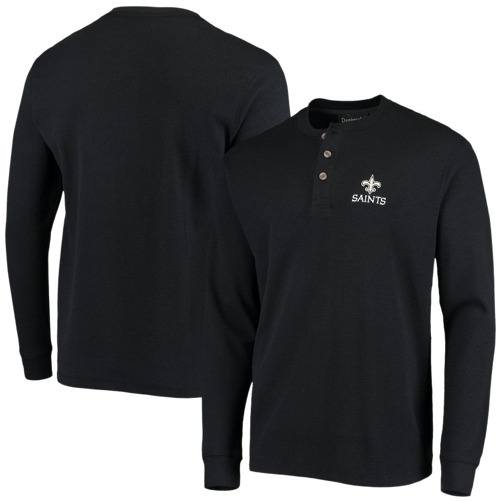 Dunbrooke Logo Maverick Thermal Henley Long Sleeve T-Shirt - New Orleans Saints