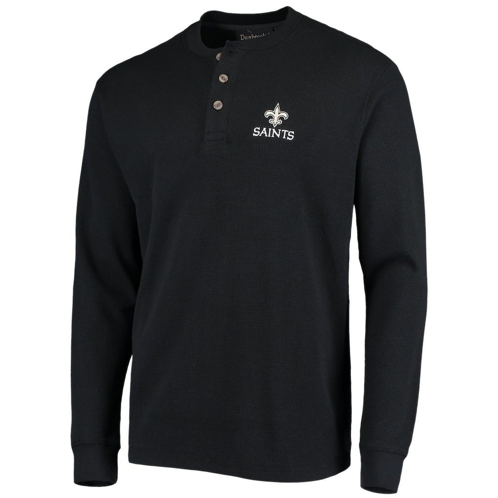 Dunbrooke Logo Maverick Thermal Henley Long Sleeve T-Shirt - New Orleans Saints