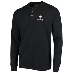 Dunbrooke Logo Maverick Thermal Henley Long Sleeve T-Shirt - New Orleans Saints