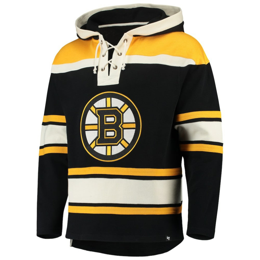 NHL Black David Pastrnak Boston Bruins '47 Player Lacer Pullover Hoodie