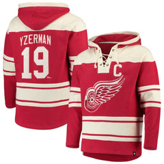 NHL Red Steve Yzerman Detroit Red Wings '47 Player Lacer Pullover Hoodie