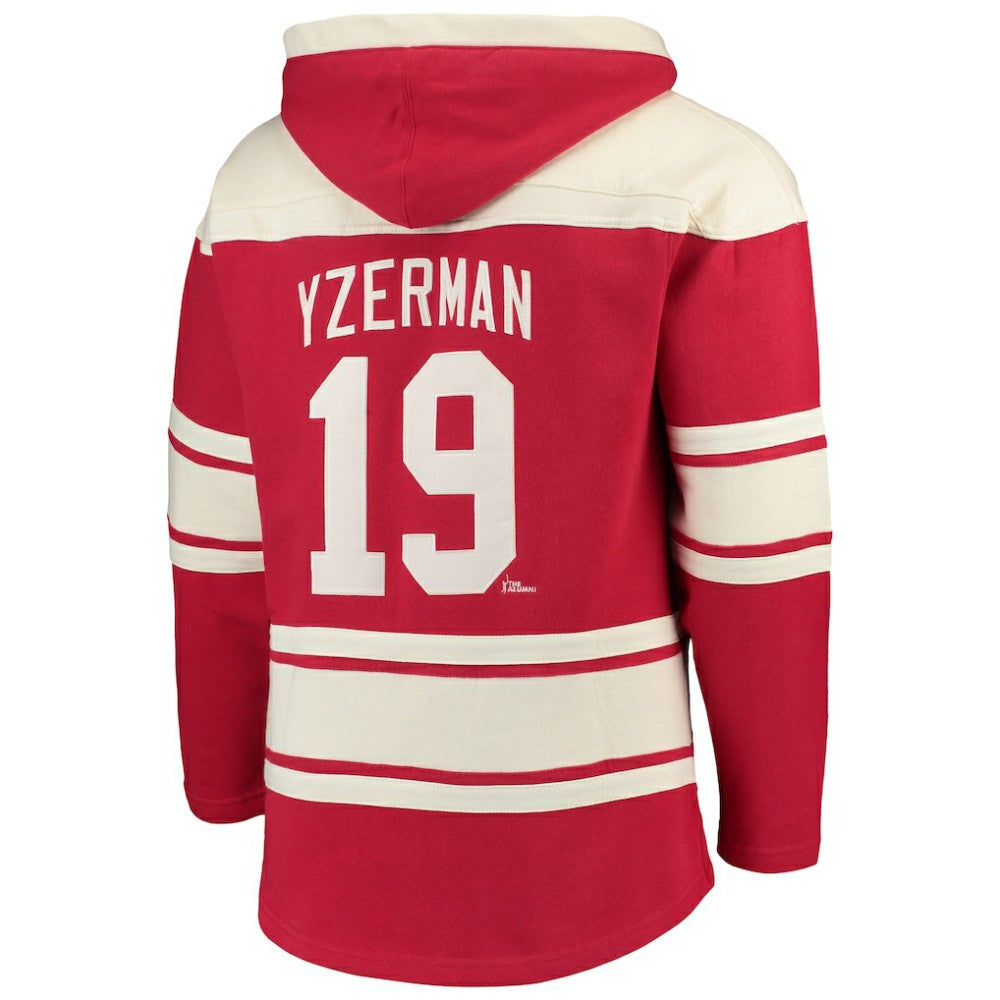 NHL Red Steve Yzerman Detroit Red Wings '47 Player Lacer Pullover Hoodie