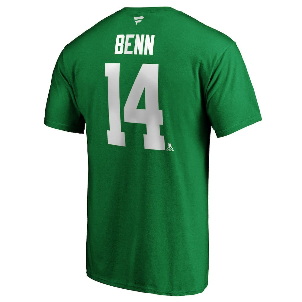 NHL Kelly Green Jamie Benn Dallas Stars Fanatics Authentic Stack Player Name & Number T-Shirt