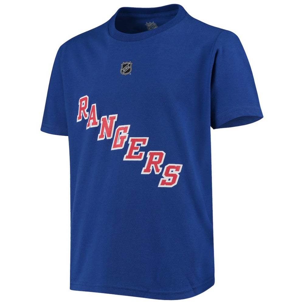 NHL Blue Mika Zibanejad New York Rangers Youth Player Name & Number T-Shirt