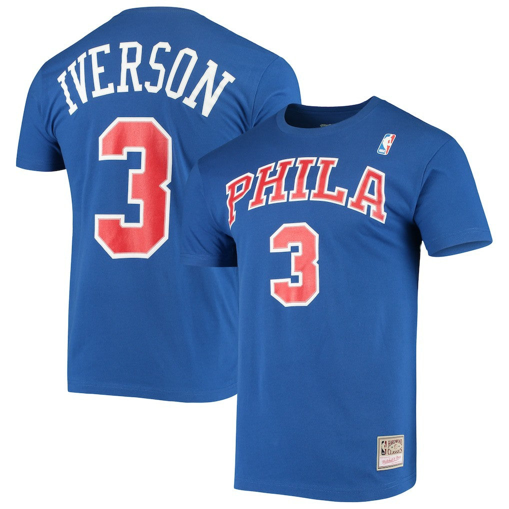 NBA Allen Iverson Philadelphia 76ers Hardwood Classics Name & Number Player T-Shirt