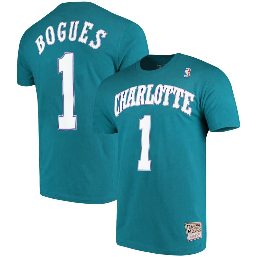 NBA Muggsy Bogues Charlotte Hornets Hardwood Classics Name & Number Player T-Shirt