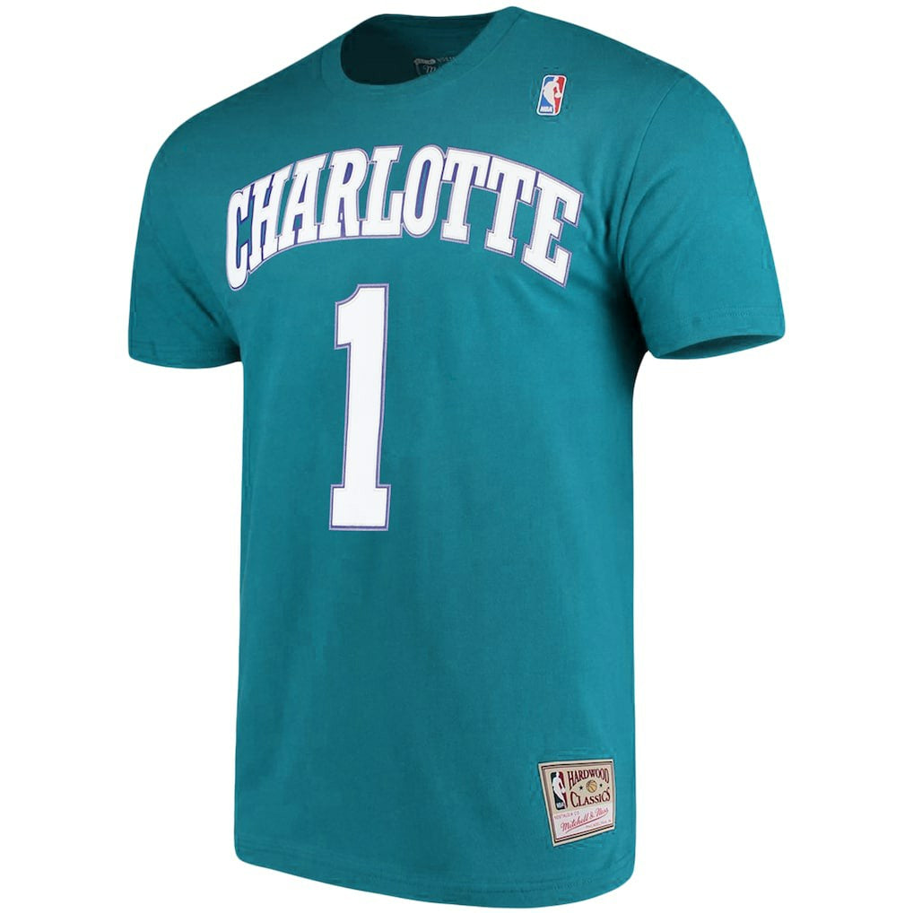 NBA Muggsy Bogues Charlotte Hornets Hardwood Classics Name & Number Player T-Shirt