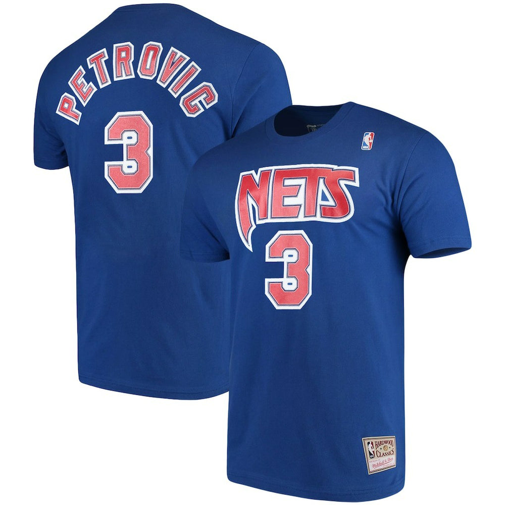 NBA Drazen Petrovic Brooklyn Nets Hardwood Classics Name & Number Player T-Shirt