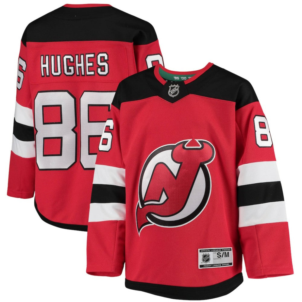 NHL Red Jack Hughes New Jersey Devils Youth Home Premier Player Jersey