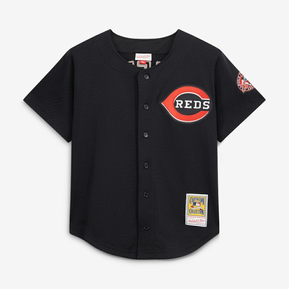 MLB Ken Griffey Jr. Cincinnati Reds Mitchell & Ness Cooperstown Collection Mesh Batting Practice Button-Up Jersey