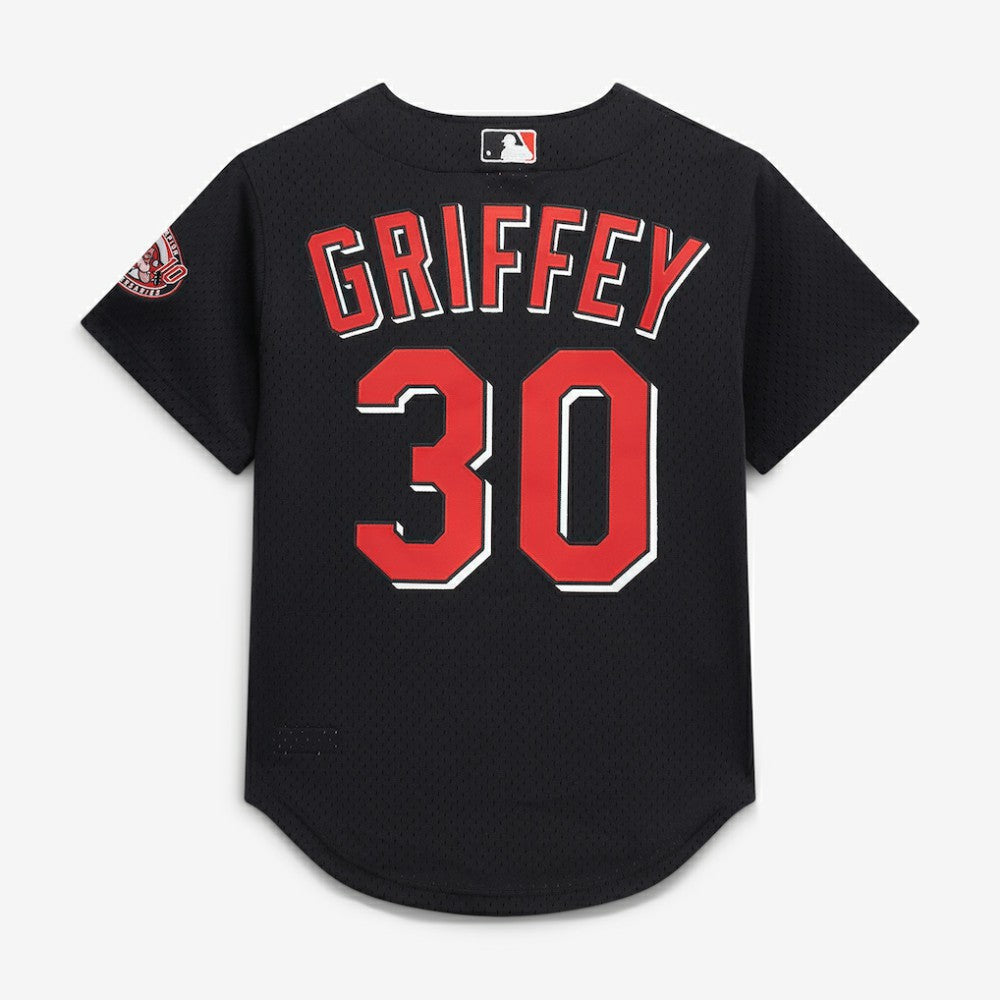 MLB Ken Griffey Jr. Cincinnati Reds Mitchell & Ness Cooperstown Collection Mesh Batting Practice Button-Up Jersey