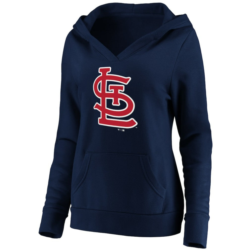 MLB St. Louis Cardinals Fanatics Women's Official Logo Crossover V-Neck Pullover Hoodie