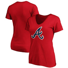 MLB Atlanta Braves Fanatics Women's Core Official Logo V-Neck T-Shirt