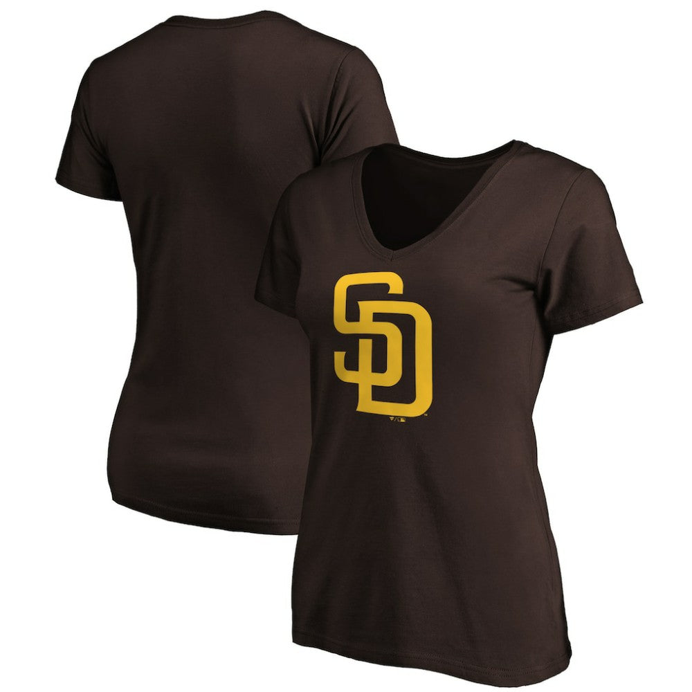MLB San Diego Padres Fanatics Women's Core Official Logo V-Neck T-Shirt