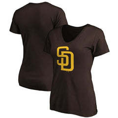 MLB San Diego Padres Fanatics Women's Core Official Logo V-Neck T-Shirt